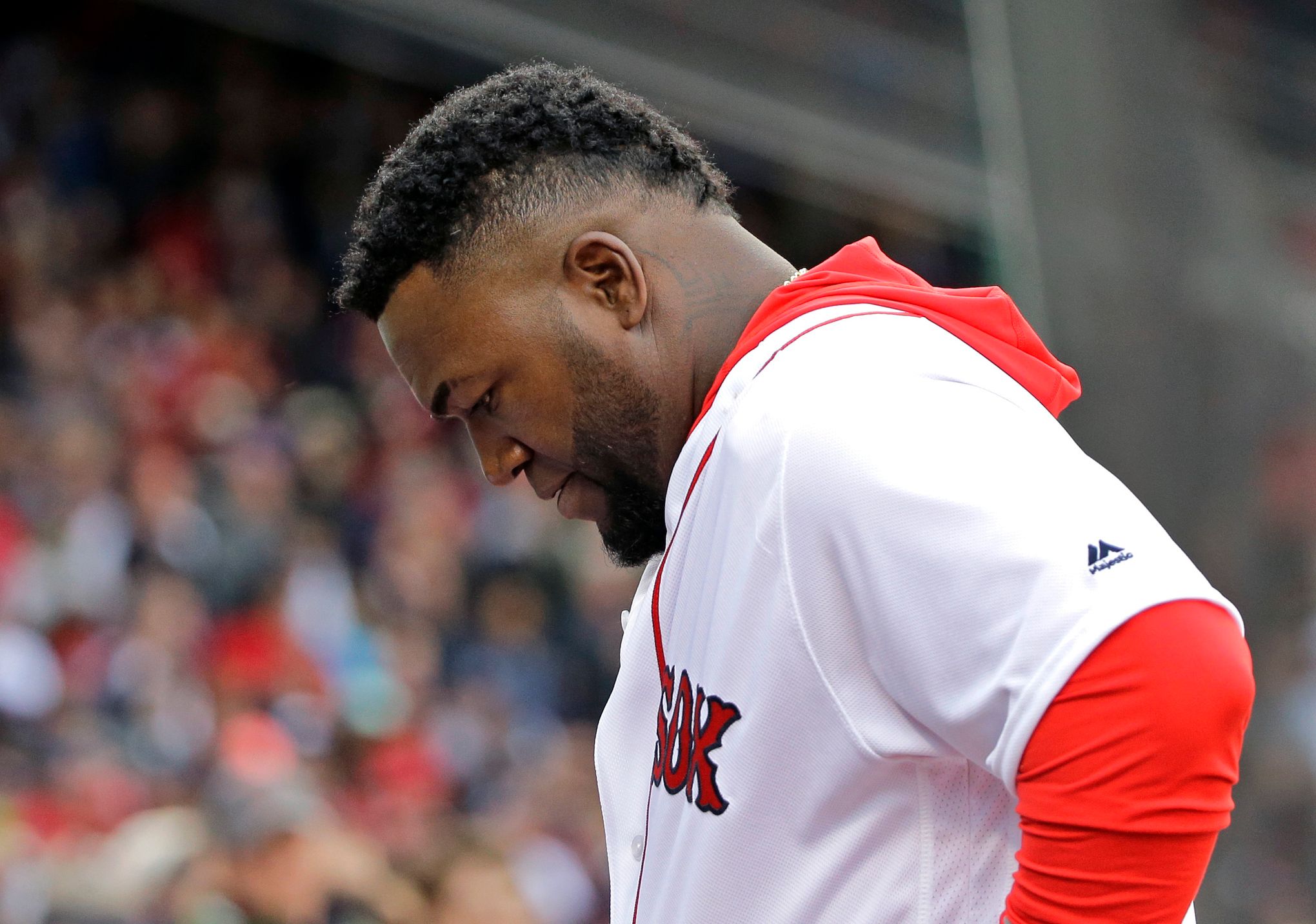 Boston Red Sox designated hitter DAVID ORTIZ(BIG PAPI) singles