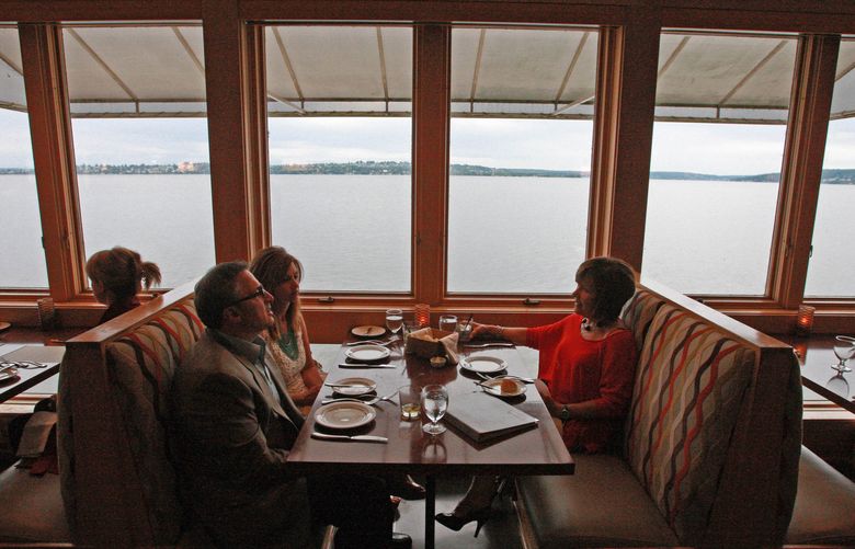 Diners at Bin on the Lake are presented with a sweeping view of Lake Washington off the shores of Kirkland. RESTAURANT STORY ON BIN ON THE LAKE, KIRKLAND – 121726 – 070312 121726