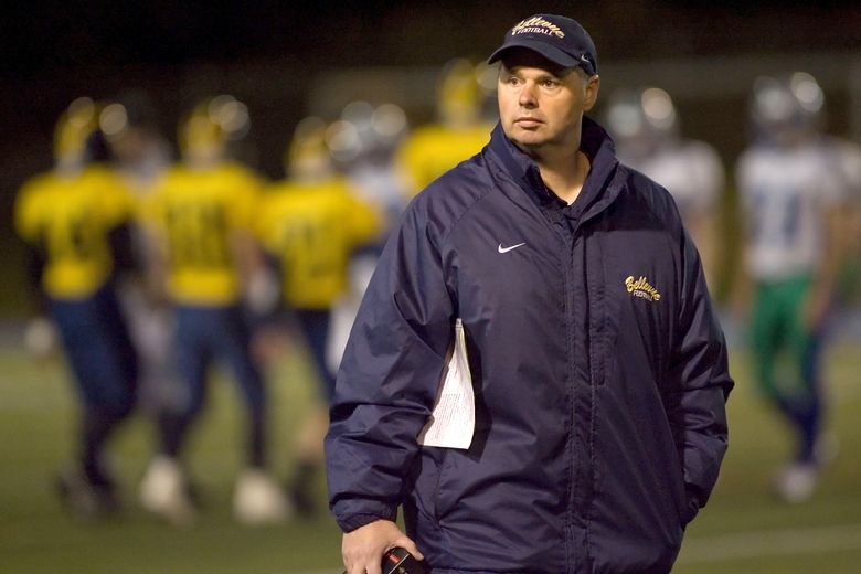 Bellevue head coach Butch Goncharoff walks the sidelines during a game. (Dean Rutz / The Seattle Times)