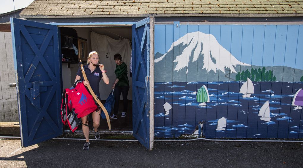 It was in the Seattle area that Helena Scutt first learned to sail. On this day she takes out a small sailboat at Sail Sand Point. Helena Scutt and teammate Paris Henken have qualified for the 2016 Olympic Summer Games in Rio in the 49erFX sailing event. (Dean Rutz/The Seattle Times)