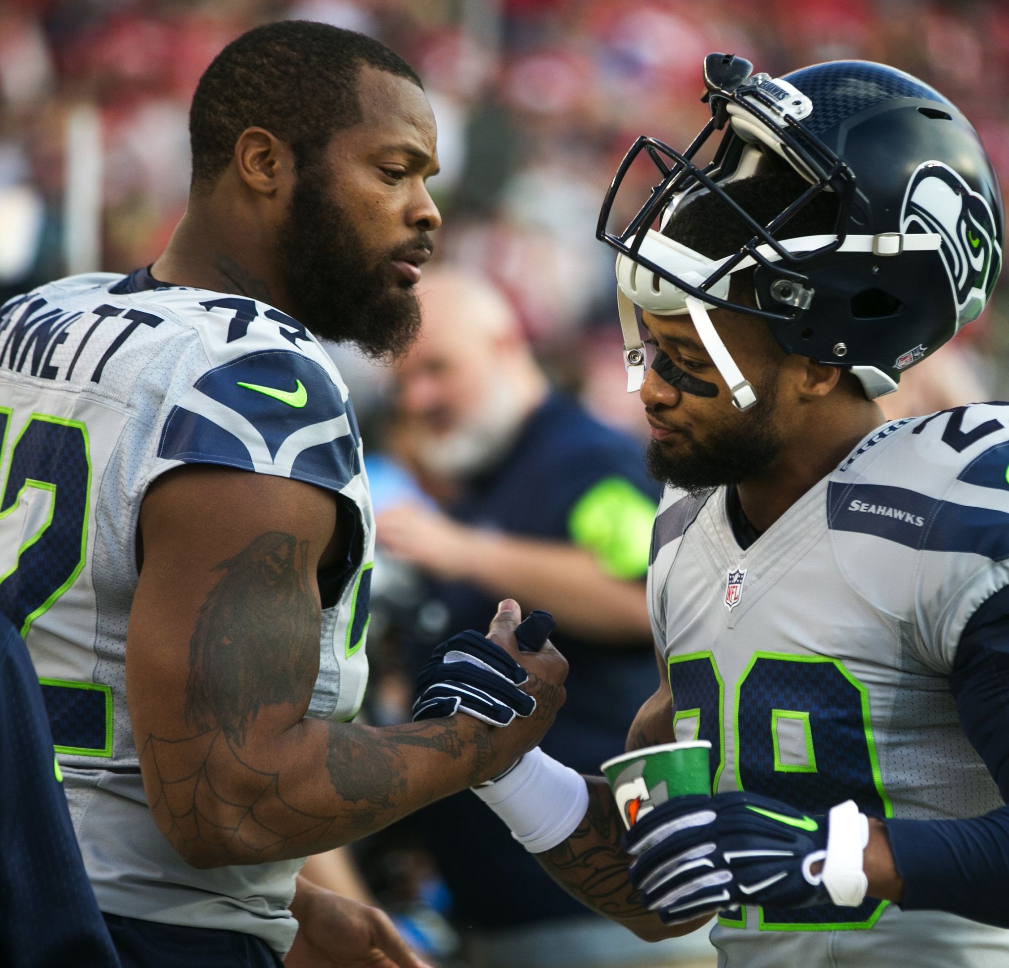 News - Michael Bennett Visits Seahawks Camp