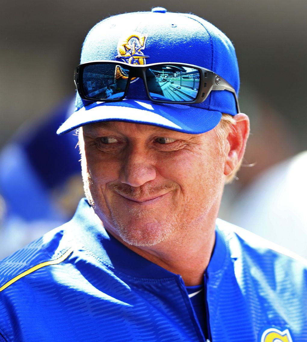 Mariners pitching coach Mel Stottlemyre Jr. stands in the dugout during a game against Texas on June 12 at Safeco Field. (Ken Lambert / The Seattle Times)
