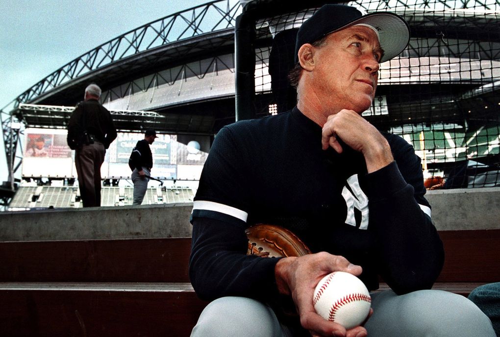 Yakima native Mel Stottlemyre, then pitching coach for the New York Yankees, sits in the dugout of Safeco Field prior to a game against the Mariners on April 6, 2000. The following day, Stottelmyre announced that he would be undergoing treatment for cancer. (Roy Musitelli / Yakima Herald-Republic)