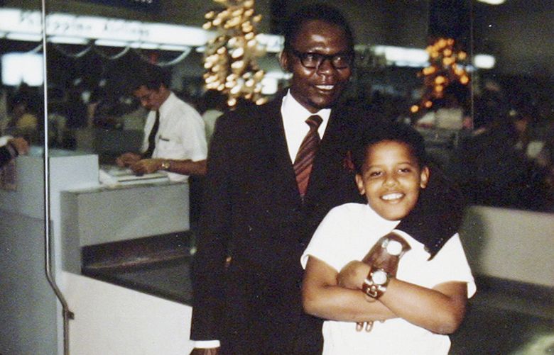 In a photo provided by Obama for America, Barack Obama, 10, and his father on the only visit Barack Obama Sr. ever made to see his son after returning to Kenya in 1964. Letters written long ago by Barack Obama Sr. shed new light on a young Kenyan whose ambitions helped change the course of U.S. history. But for the president, they may also revive old pain. (Obama for America via The New York Times) — NO SALES; FOR EDITORIAL USE ONLY WITH STORY SLUGGED OBAMA-FATHER BY SWARNS FOR JUNE 19 2016. ALL OTHER USE PROHIBITED. –