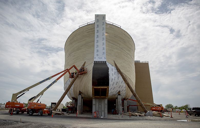 The site of the “Ark Encounter” in Williamstown, Ky., June 3, 2016. An animatronic Noah and dozens of lifelike models of animals will be displayed aboard a full-scale replica of the biblical Noahâ€™s ark, built at a cost of more than $102 million and financed in part with tax rebates, to spread a particular brand of Christian fundamentalism known as â€œyoung earthâ€ creationism. (Kyle Grillot/The New York Times)