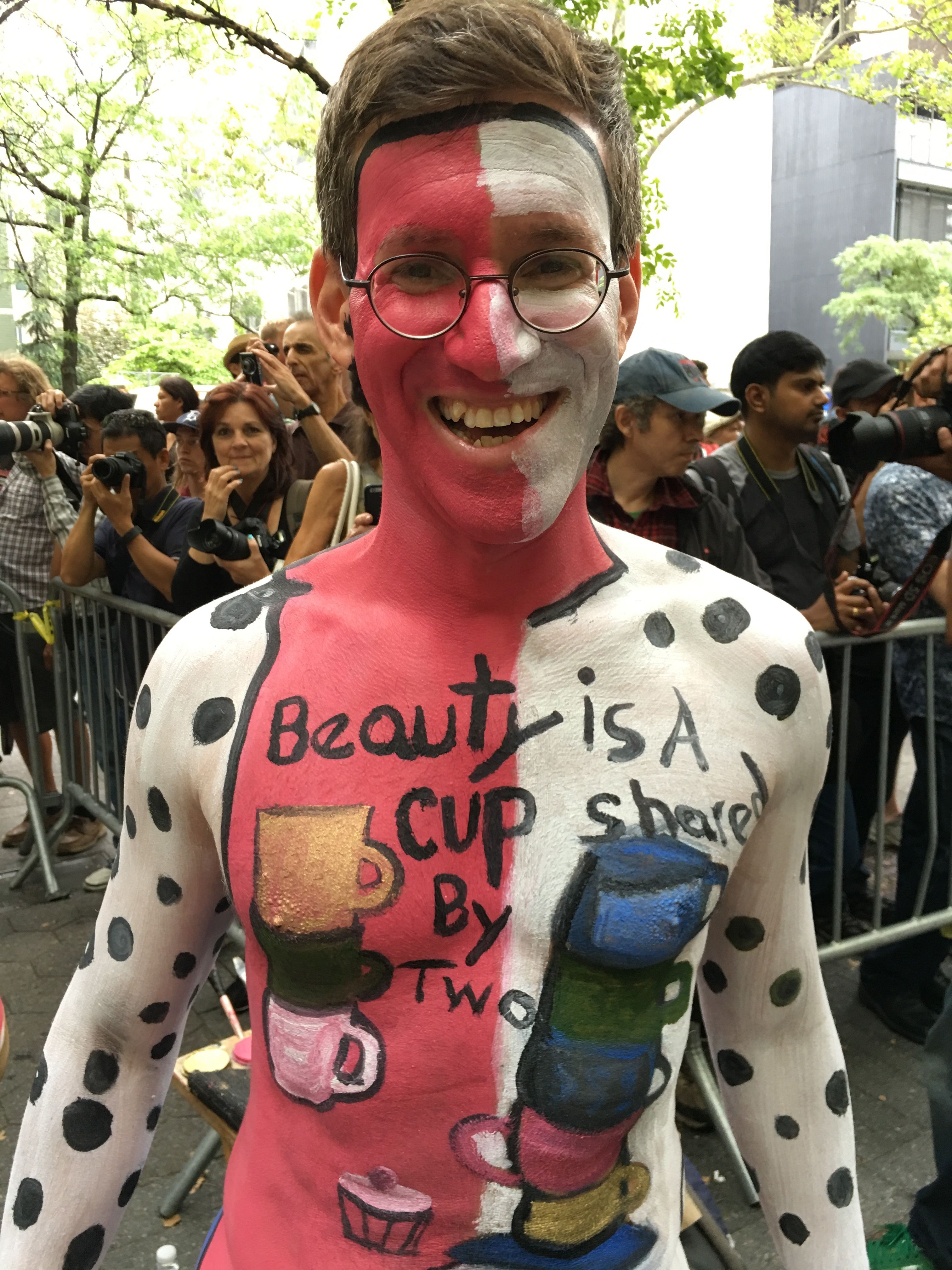 Nude models become artists canvases on NYC Bodypainting Day The