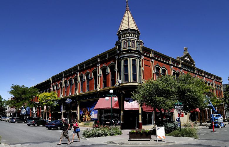 Downtown Ellensburg’s landmark Davidson Building was completed in 1889, the year Washington became a state. In its early days, Ellensburg was in the running to be the state capital. Today, it’s the Kittitas County seat and a lively college town steeped in history, art and good food. (Johnny Andrews / The Seattle Times)