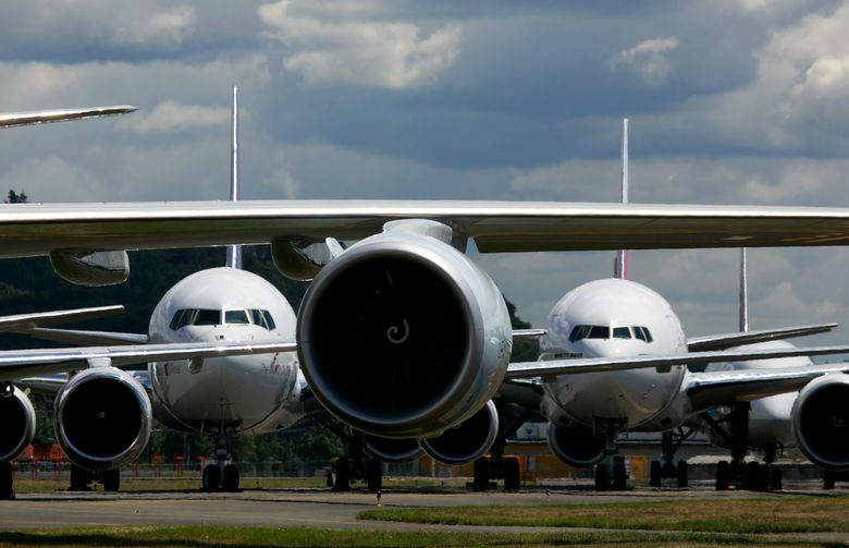 A special lineup of Boeing commercial airplanes are displayed for Boeing’s Founders Day at the Museum of Flight Friday, July 15, 2016.
