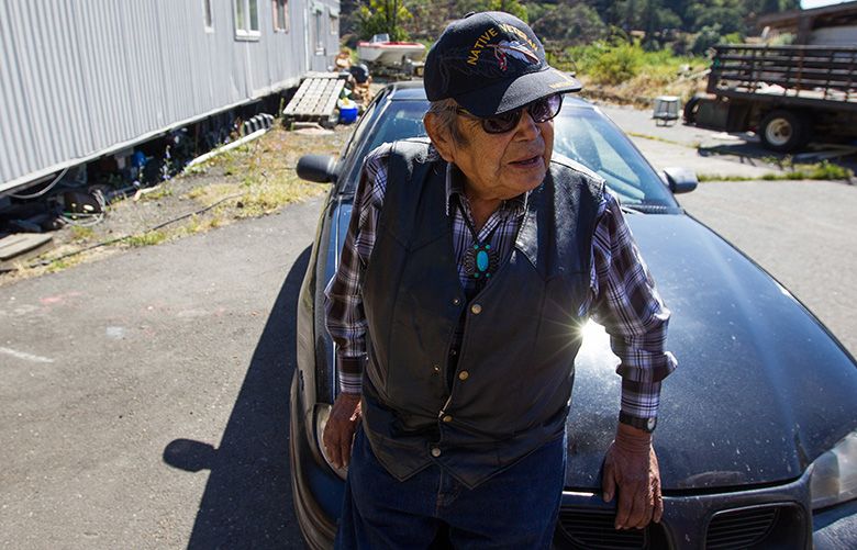 Johnny Jackson talks about the changes heâ€™s seen while living at the Underwood In-Lieu Site along the Columbia River more than four decades on Wednesday, Aug. 3, 2016. Quality housing for fishing families has been a challenge since the construction of the dam in 1938 when many villages were flooded. The Columbia River Inter-Tribal Fish Commission is optimistic that discussions between tribal and congressional leaders will result in improved housing and conditions at designated fishing access sites along the river. (SHAWN GUST/Yakima Herald-Republic)
