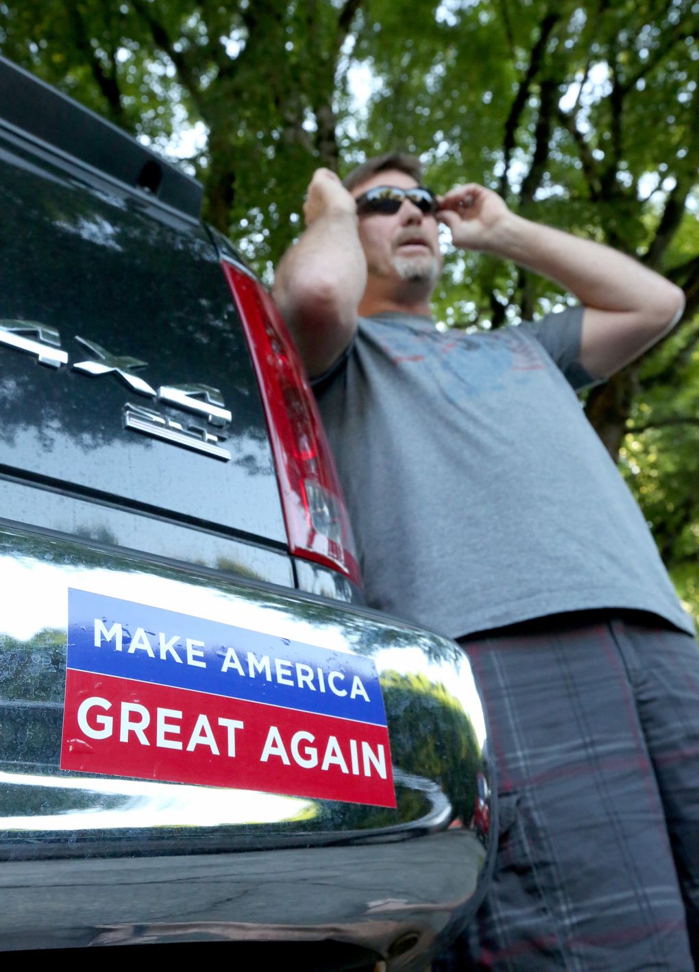 Devon Ward is a Donald Trump supporter now, but he started out the campaign season backing Ted Cruz. A union shop steward, Ward works for the city of Longview. He voted for Bill Clinton in the 1990s. (Greg Gilbert/The Seattle Times)