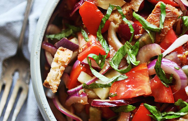 This classic tomato panzanella recipe is the updated version with summer tomatoes and crouton-like bread cubes. Feel free to experiment: use different kinds of breads and vegetables, stir in cheeses like mozzarella, parmesan or feta or add other new ingredients like olives, capers, hard-boiled eggs, pine nuts or whatever else you like in a salad. (Juli Leonard/Raleigh News & Observer/TNS)