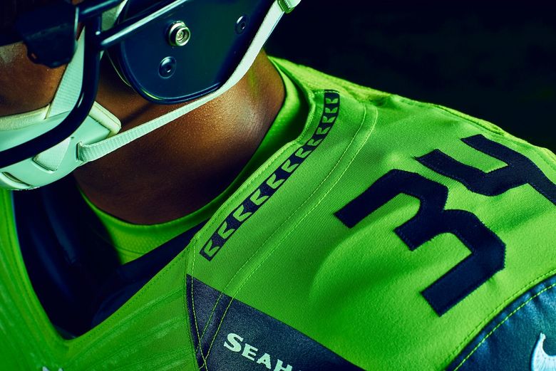 seattle seahawks action green jersey