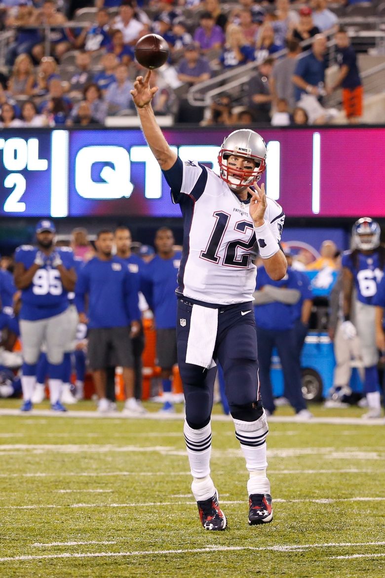 New England Patriots quarterback Tom Brady throws a pass against