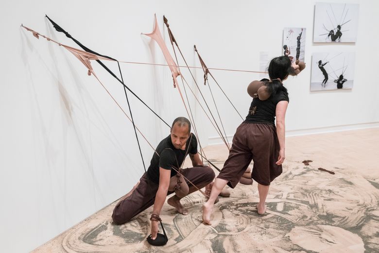 Artist Senga Nengudi uses pantyhose in surprising ways