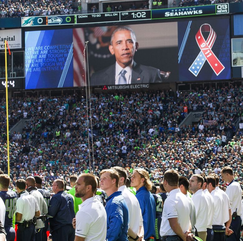 Dolphins, Seattle Seahawks stay in locker room, kneel during anthem