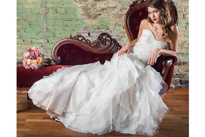 navy blue dress for baby girl Paolo Sebastian 2016 Winter Couture Wedding Dress main image 1