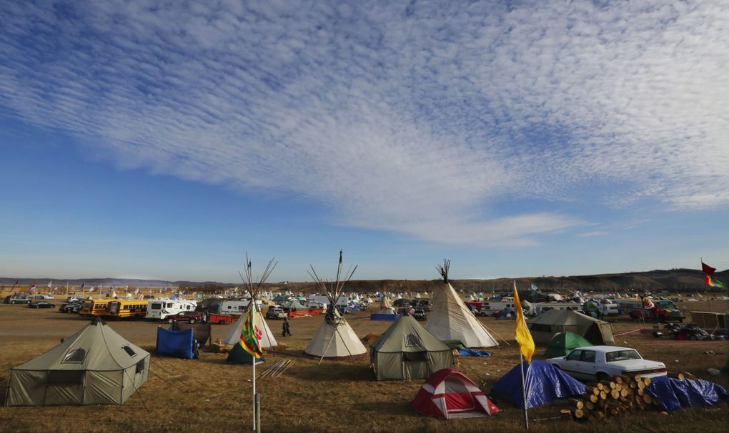 At the main encampment most live in tents, some in RVs. A few protesters stay in motels. (Alan Berner/The Seattle Times)