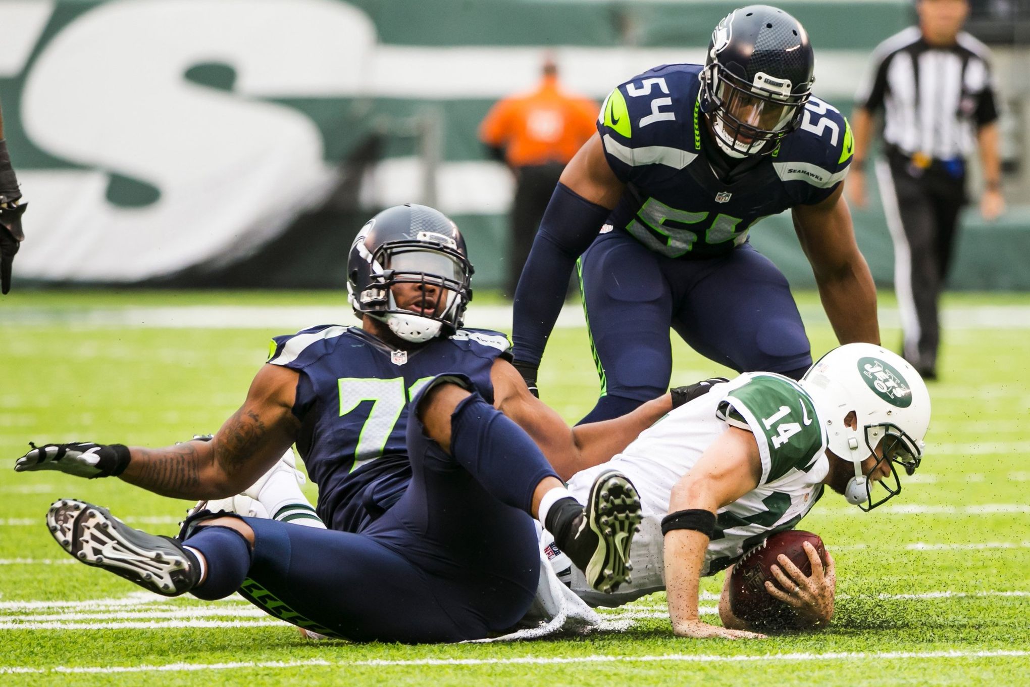 Two Jets get fines by NFL for hits on Seahawks Michael Bennett and Doug  Baldwin last Sunday, Seattle's Cassius Marsh also fined