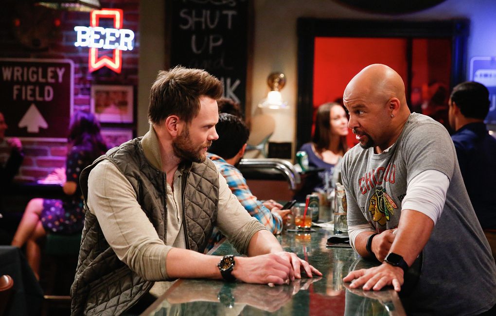Joel McHale, left, and Chris Williams in “The Great Indoors.” (Cliff Lipson/CBS)