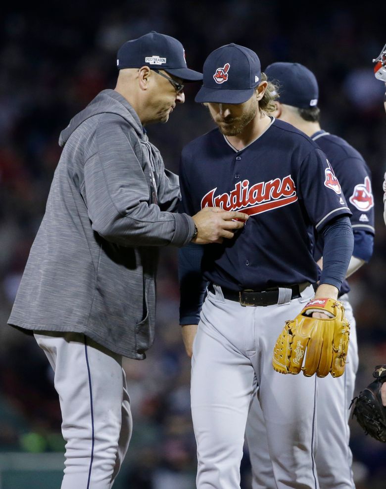 Indians manager TERRY FRANCONA relieves starting pitcher JOSH