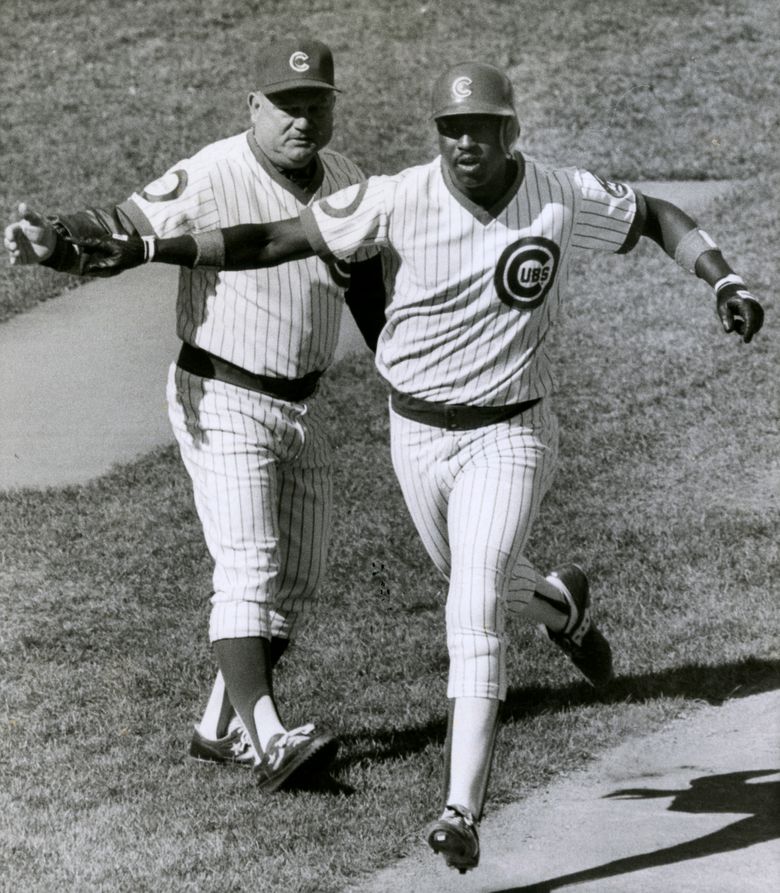 Rick Sutclliffe throws NLCS Game 1 first pitch