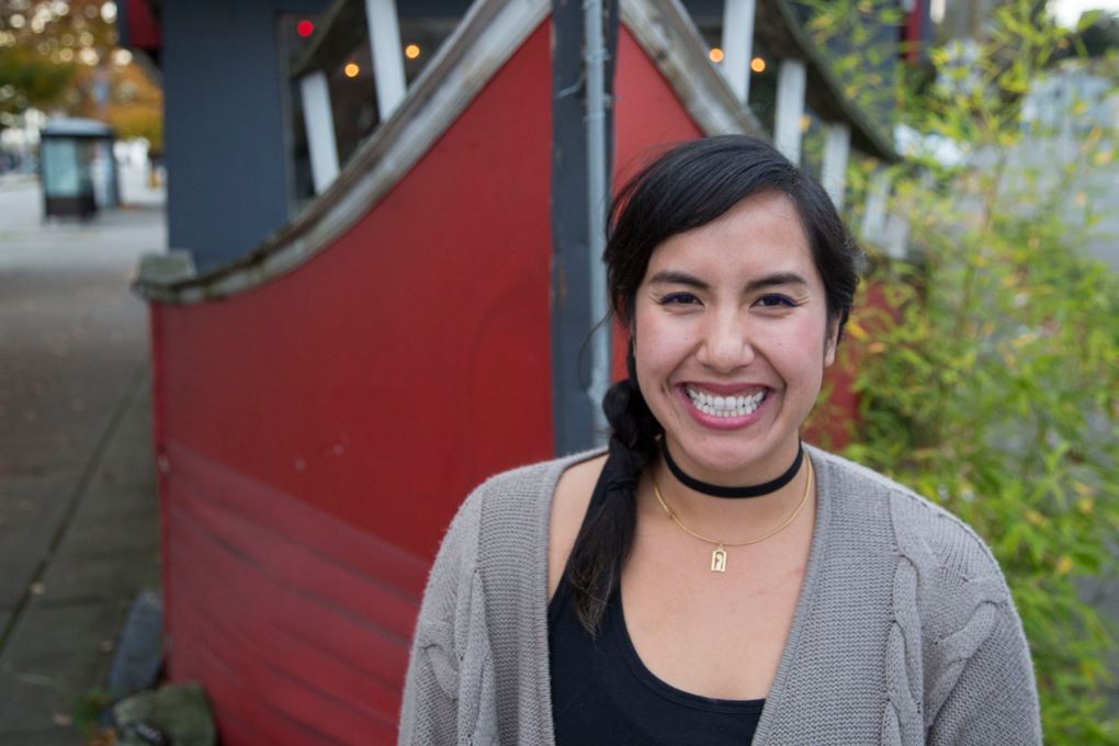 Yenvy Pham, one of the owners of Pho Bac, outside the original restaurant that her parents opened in Seattle. (Katie G. Cotterill / The Seattle Times)