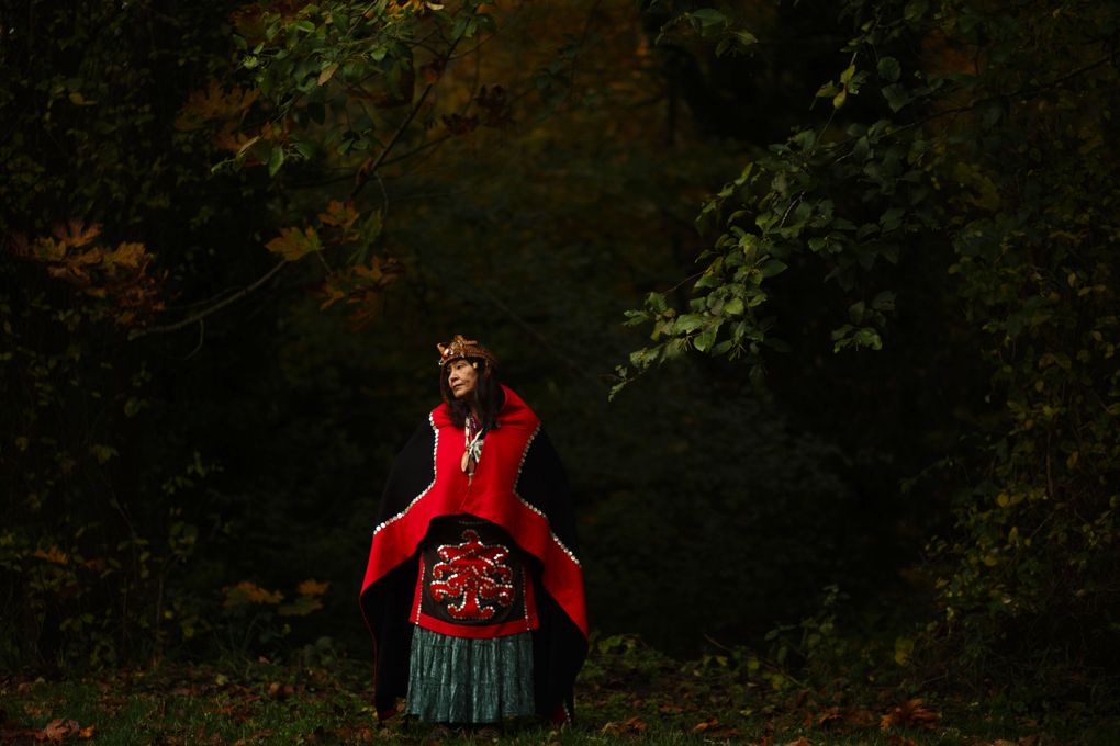 Harvest Moon Howell — a Quinault storyteller, basket weaver and historian — says sharing stories has been the main source of entertainment inside tribal longhouses during the winter months for generations. (Erika Schultz/The Seattle Times)