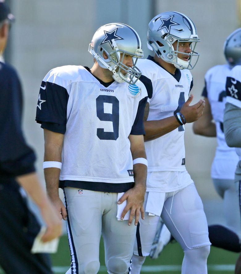 Dallas Cowboys quarterbacks Dak Prescott (4) stands on the field