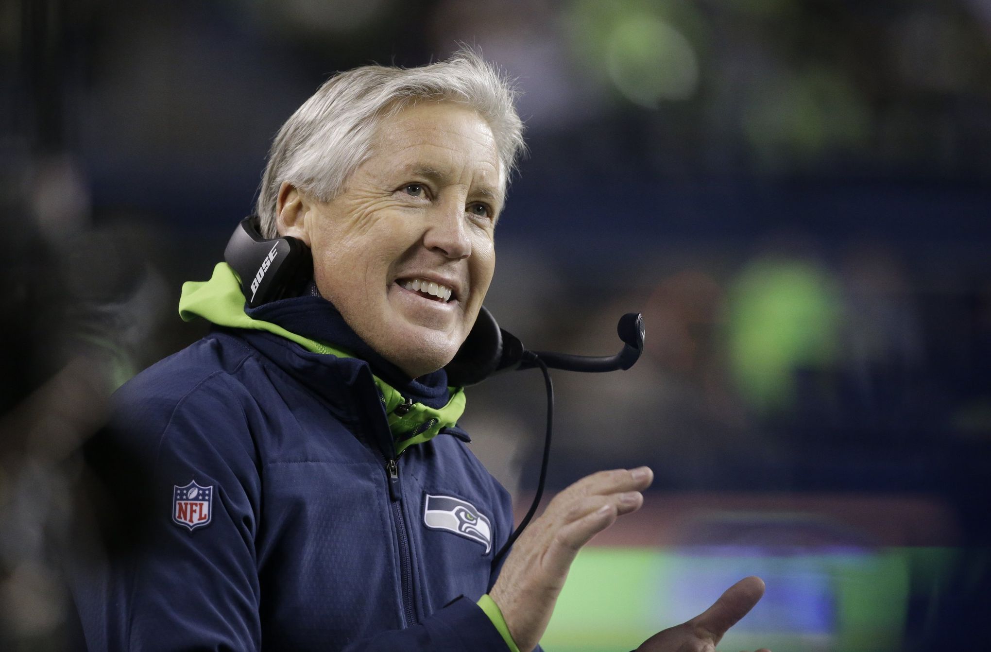 Pete Carroll throws everything but a challenge flag 