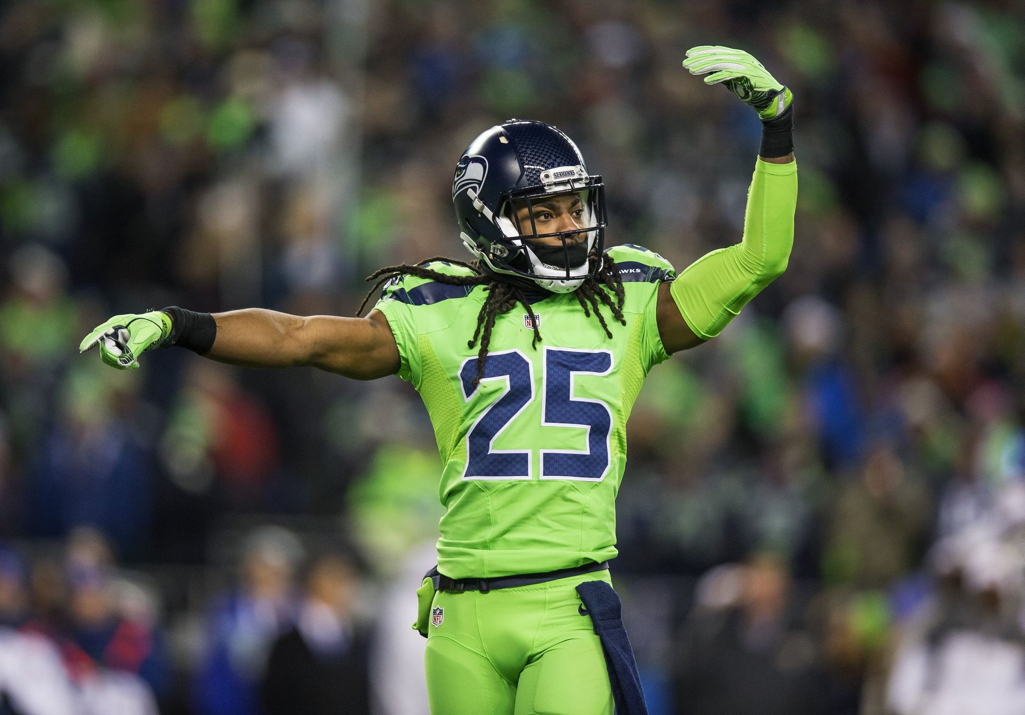 All neon everything. How do you feel about the Seahawks' 'Action Green'  uniforms?