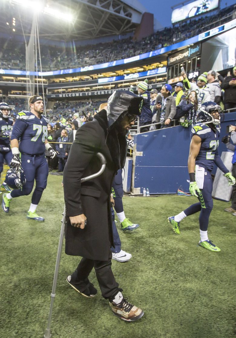 A Seahawk flies out of the tunnel before the Seattle Seahawks NFL