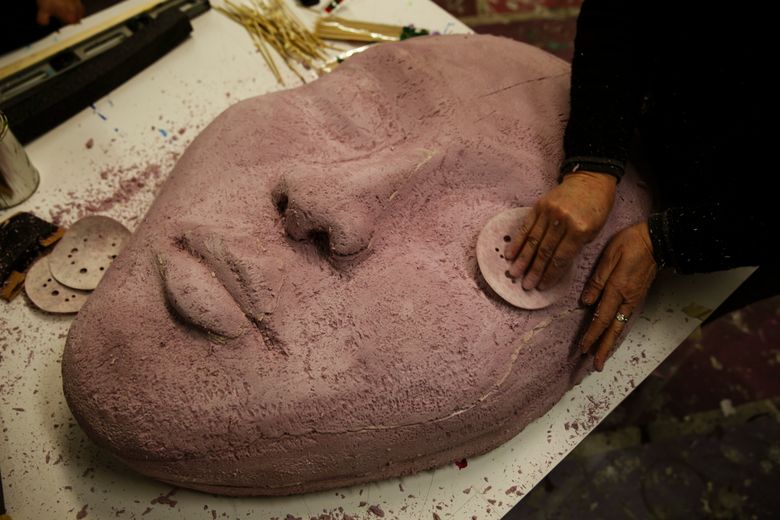 Giant puppets being crafted for the event will represent figures related to the civil-rights and social-justice movements. (Erika Schultz/The Seattle Times)