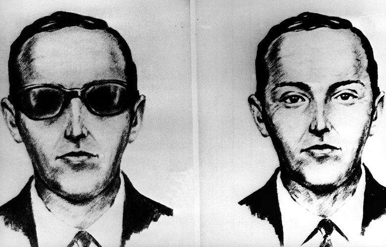 FILE–This undated artist’ sketch shows the skyjacker known as D.B. Cooper from recollections of the passengers and crew of a Northwest Airlines jet he hijacked between Portland and Seattle on Thanksgiving eve in 1971. The FBI says it’s no longer actively investigating the unsolved mystery of D.B. Cooper. The bureau announced it’s “exhaustively reviewed all credible leads” during its 45-year investigation. (AP-Photo, file)
