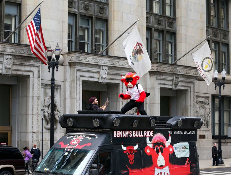 CHICAGO BULL'S MASCOT Benny the Bull IN DROP OFFS?