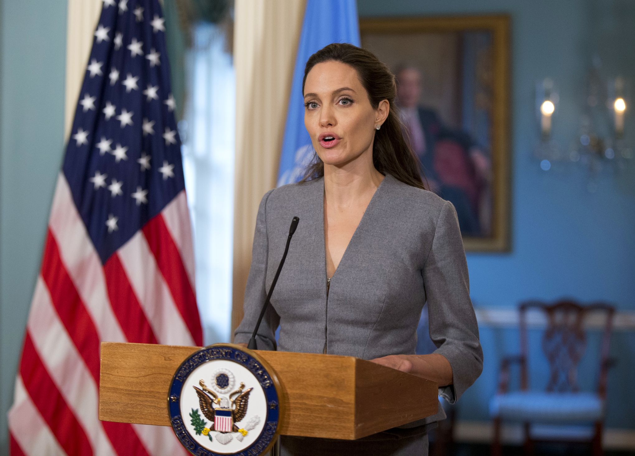 Angelina Jolie takes on travel ban in New York Times op-ed | The Seattle  Times