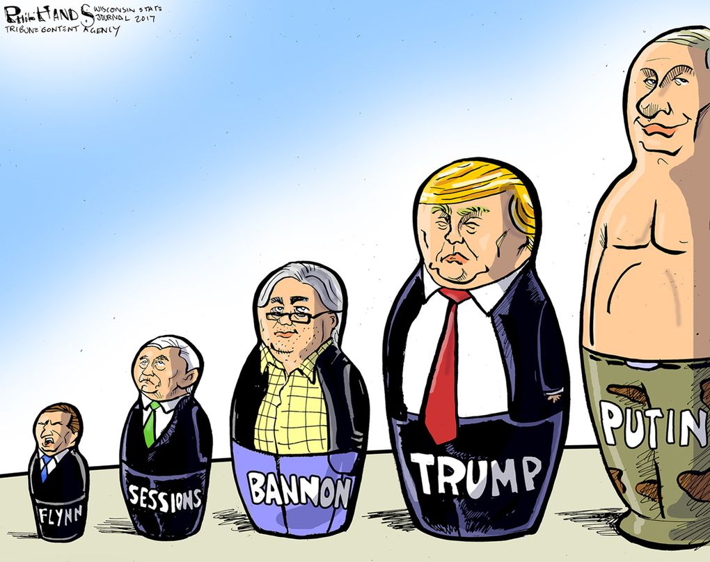 Карикатура Путин Трамп Ельцин