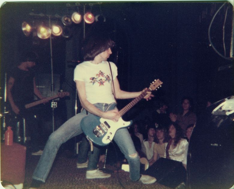 Johnny Ramone plays at the Olympic Hotel on March 6, 1977. (Courtesy of Paul Hood)
