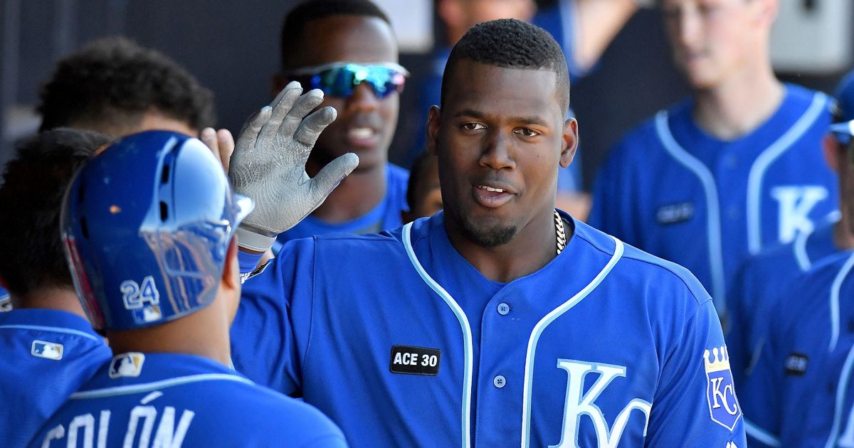 Chicago Cubs Jorge Soler swings, hitting a two run home run in the