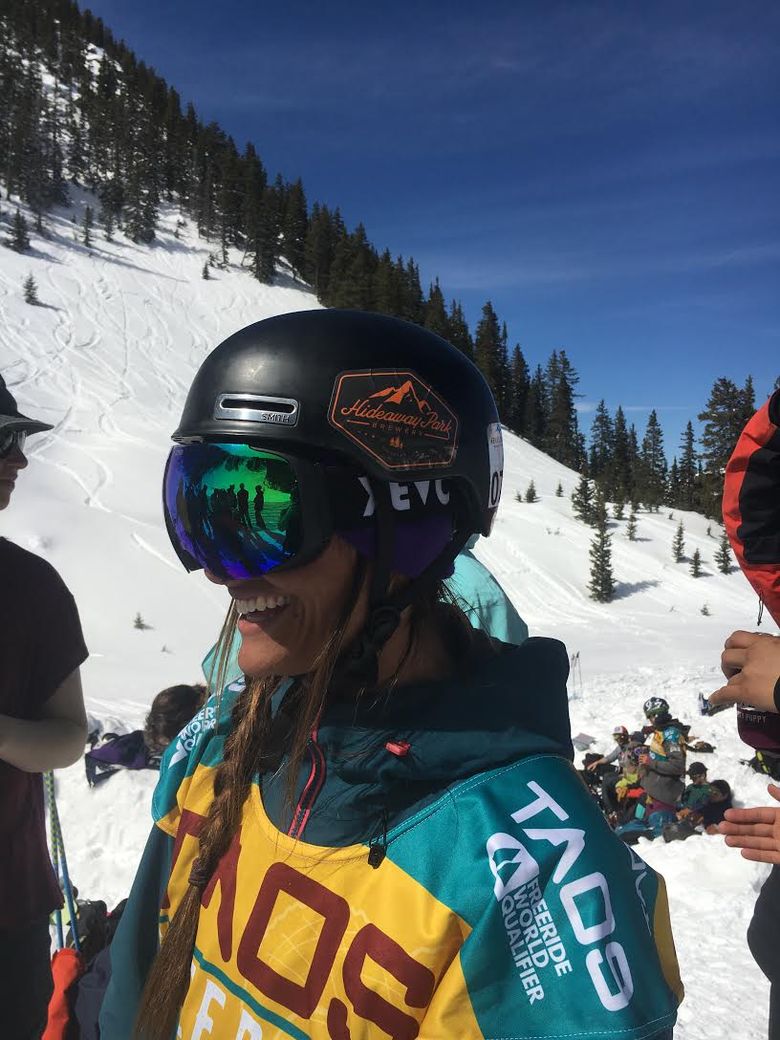 Expert freeride skier Rachel Croft who hails from Bellevue hopes to qualify for the World Freeride Tour from Thursday through Saturday at the Crystal Mountain Freeride World Qualifier event. Photo courtesy of Travis Poulin.