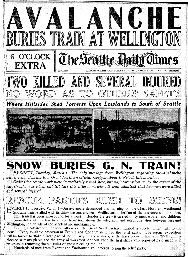 The white horror': 107 years ago today, Stevens Pass saw deadliest avalanche in U.S. history | The Seattle Times