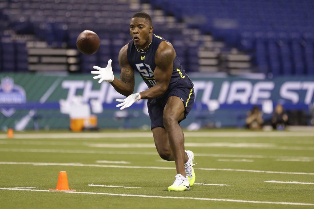 Cincinnati defensive back Mike Tyson runs a drill at the NFL football scouting combine in Indianapolis, Monday, March 6, 2017. (AP Photo/Michael Conroy)
