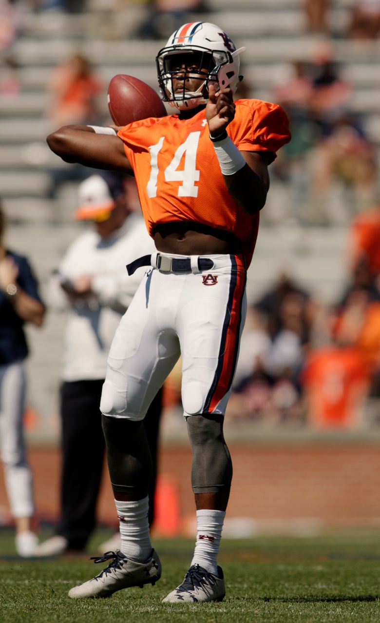 Jarrett Stidham hits the field for Auburn's first spring practice