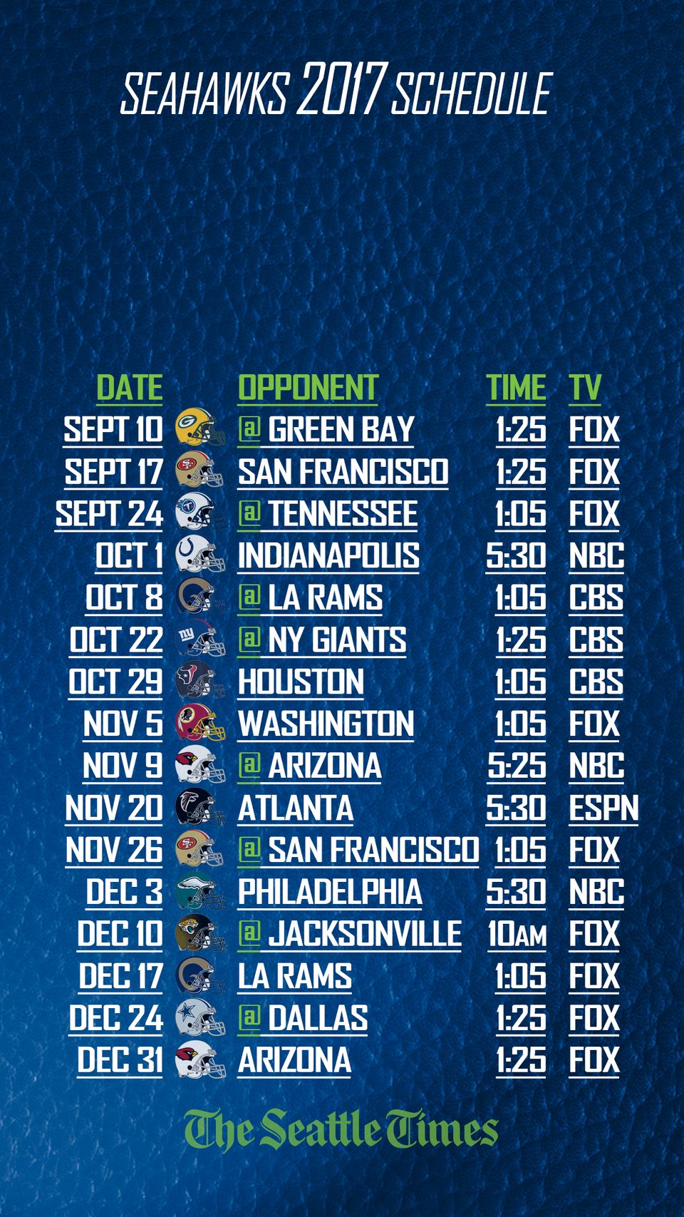 Print and save your own 2017 Seahawks schedule | The Seattle Times