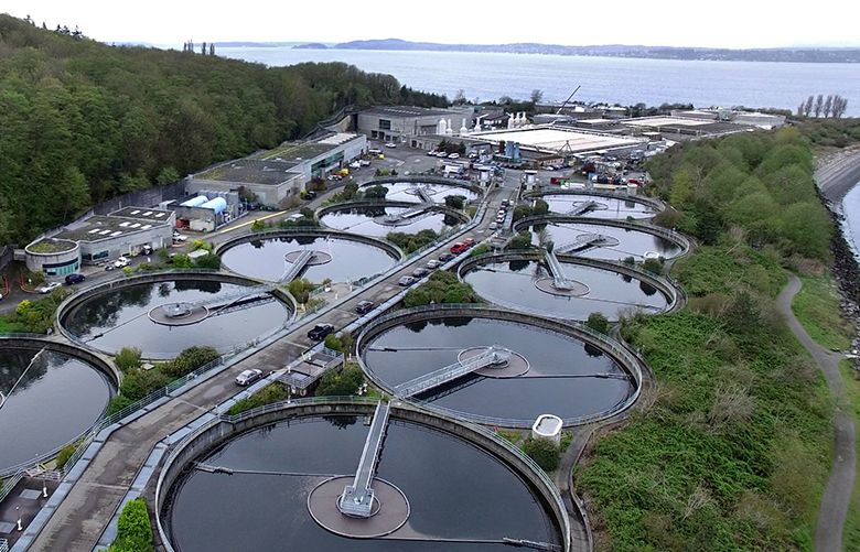 Thursday, April 13, 2017. West Point Treatment Plant in Magnolia shot with the drone. This is a Frame Grab from video. 201572