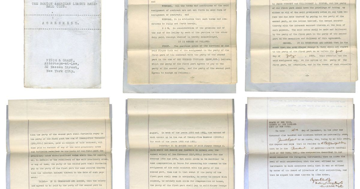 Babe Ruth contract, 1927 ring up for auction | The Seattle Times