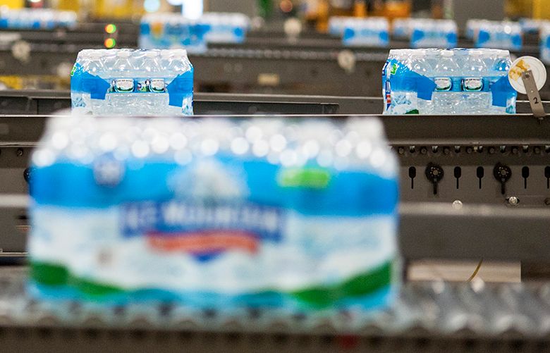 The Nestle bottled water plant near Stanwood, Mich., May 17, 2017. Nestle can package an average of 4.8 million bottles of water a day here with all lines running; in a state where access to clean, affordable water has dominated the news, the scale of the operation bothers many. (Gary Howe/The New York Times)
