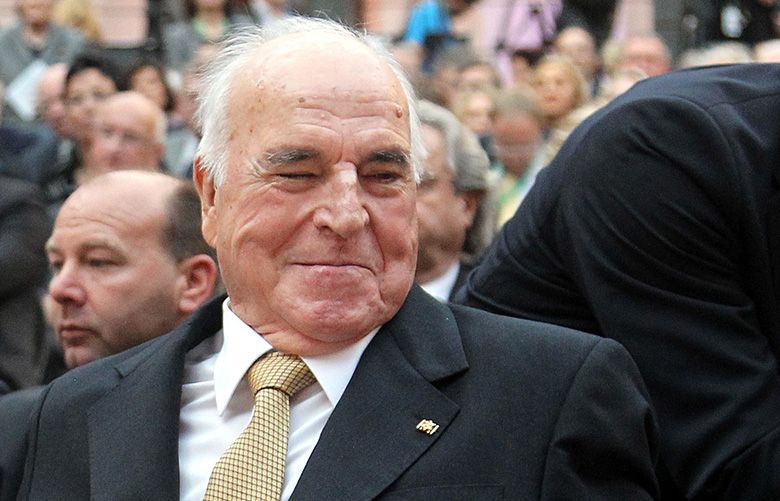 Former German chancellor Helmut Kohl and his wife Maike Kohl-Richter in the German Historic Museum in Berlin on Sept. 27, 2012. Kohl died Friday at his home. He was 87. (DPA/Abaca Press/TNS)