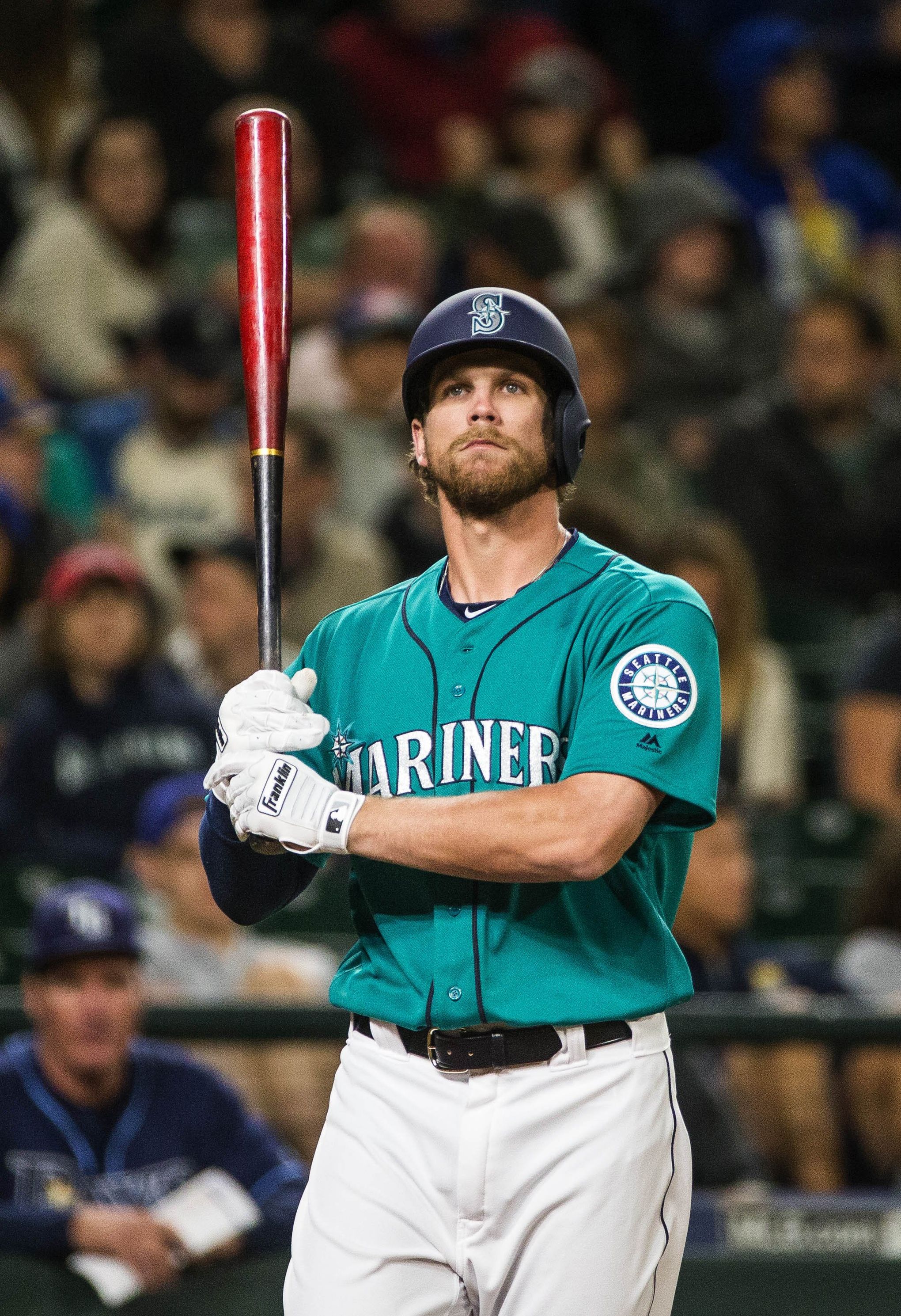 Seattle Mariners' Robinson Cano swings at a pitch in front of