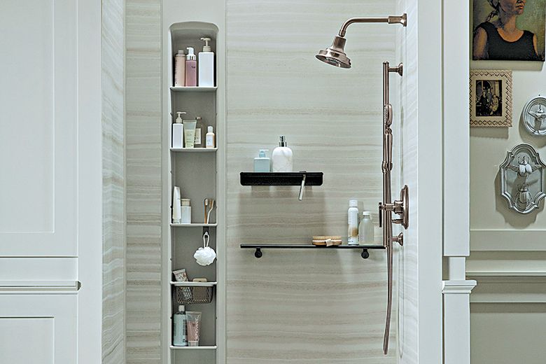 With wall panel kit, you can avoid completely replacing shower stall