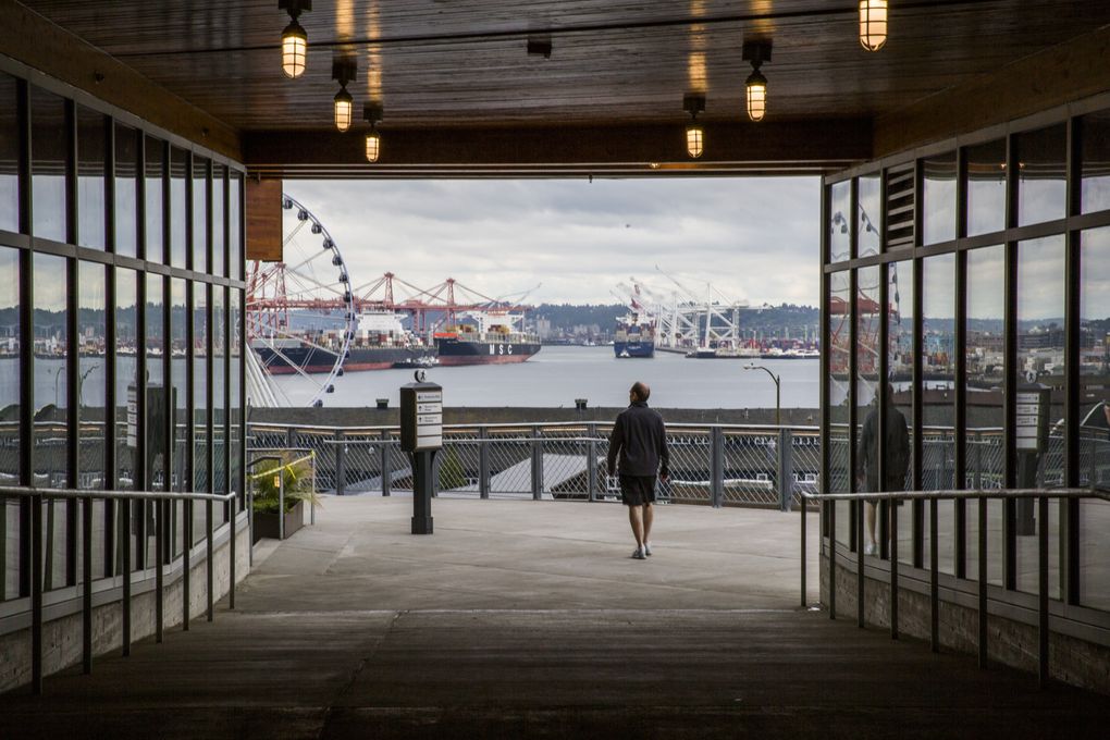MarketFront ramps will lead to the waterfront after the Alaskan Way Viaduct is torn down. Its demise is scheduled for next year. (Kjell Redal/The Seattle Times)